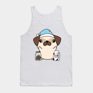 Funny Pug is having a midnight snack Tank Top